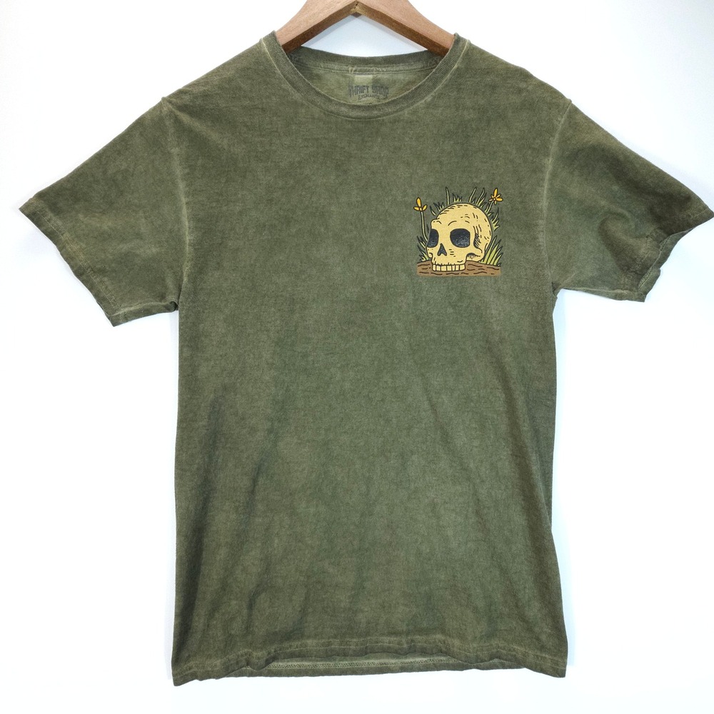 Thrift Shop Exchange T Shirt Men Small Green Skate Skull Life Is Short